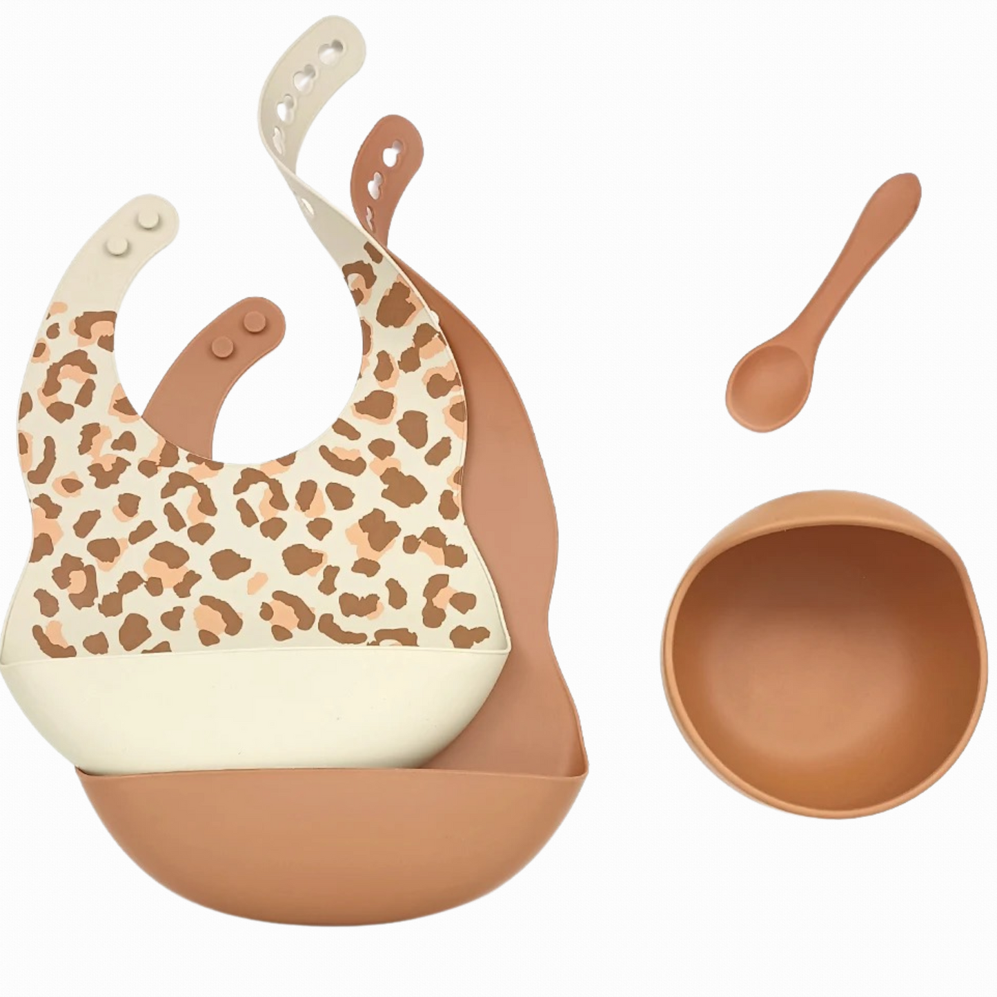 Silicone Mealtime Set by LeSio: Bibs, Bowl & Spoon Collection