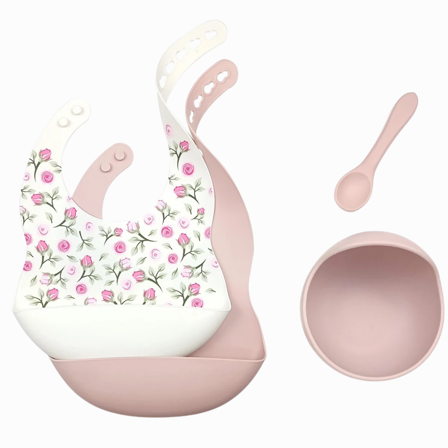 Silicone Mealtime Set by LeSio: Bibs, Bowl & Spoon Collection