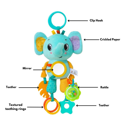 3-in-1 Sensory Toy: Rattle, Mirror and Teether for Babies by LeSio