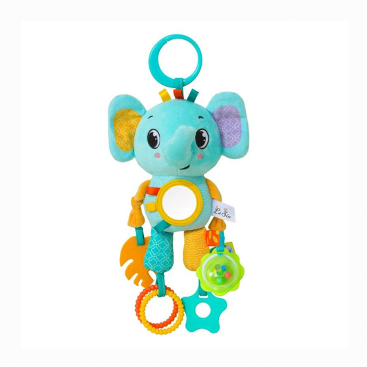 3-in-1 Sensory Toy: Rattle, Mirror and Teether for Babies by LeSio